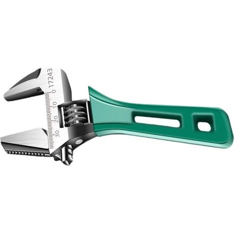 Clé réglable à mâchoire large de 9,5 cm, 15,2 cm de large pour électricien, mécanicien et outils de plomberie avec poignée ergonomique pour espace restreint (1/5)