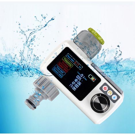 Dispositif d'arrosage automatique avec capteur de pluie solaire, batterie rechargeable NiMH 1,2 V, programmateur d'arrosage et brumisateur de jardin (1/5)