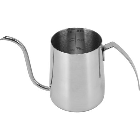 Bouilloire Café Inox 350ml Bec Verseur Épais pour Préparation Thé, Lait et Méthode Pour Over (1/5)