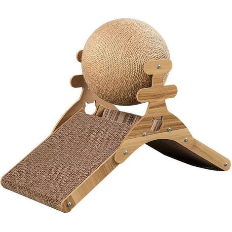 Jouet à gratter pour chat, soulage l'anxiété, auto-divertissement, planche à gratter interactive en Sisal avec balle (1/4)