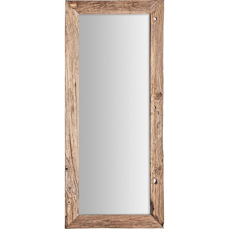 Miroir Luxe en Teka à l'élégance coloniale - Teka naturel aux tonalités chaudes et authentiques (1/4)