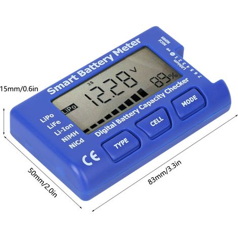 5-in-1 Smart-Batterietester mit LCD-Display und Kapazitätsmessung