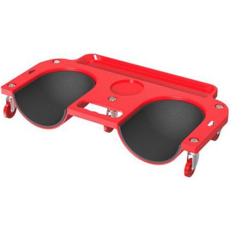 Planche À Genoux - 50 X 25,5 Cm - Charge Max 150 Kg - 5 Roues Pivotantes - Porte-Outils Intégré - Rouge (1/5)
