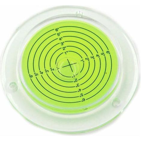 Spirit Levels Round Circular Bubble Level with Fixing Holes for Motorhomes, Green, 100mm (1/4)