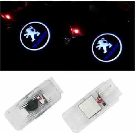 GABRIELLE 2 Stück Willkommenslichter für Peugeot Peugeot 307/407/508/408/406/607/806 LED-Laserprojektor-Lichter, Schilder, Türlichter, Straßenlaternen –