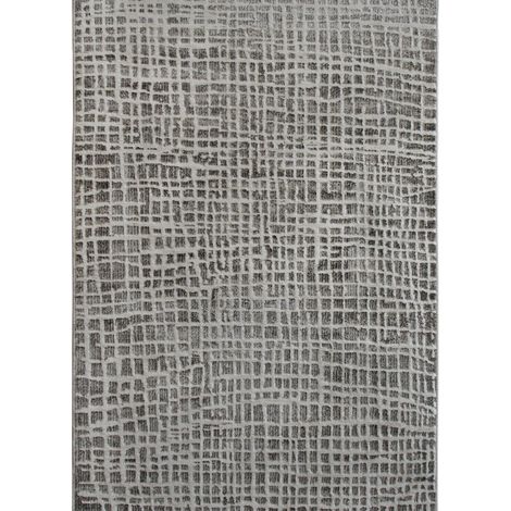 TEXTURA KARE - Tapis moderne à motifs carrés beige ivoire 160x230 (1/5)