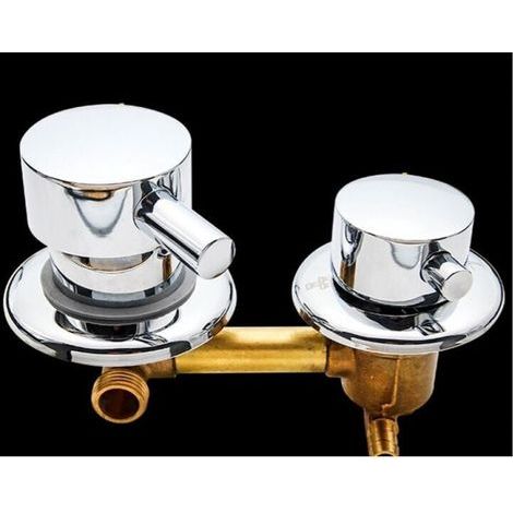 Cyslmuk – Mitigeur de douche à 3 voies en laiton – Cartouche céramique – Longueur d'intubation 12-12.5 cm – Conception ergonomique pour contrôle précis (1/4)