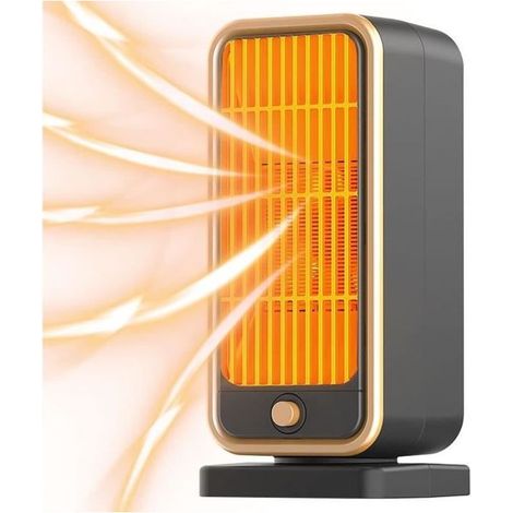 Mini Chauffage Céramique Silencieux 500W, Radiateur Électrique Mobile d'Appoint, Soufflant Chauffant pour Intérieur (1/4)
