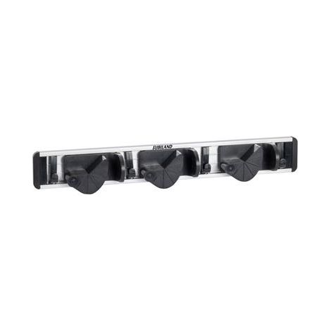 Ribimex – Porte-balais et porte-balai 38 cm – Support mural en aluminium – 3 positions de fixation – Gain de place pour rangement jardin (1/7)