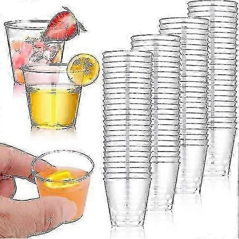 Lot de 100 verres à shot réutilisables en plastique de 30 ml, gobelets résistants pour les fêtes et célébrations (1/5)