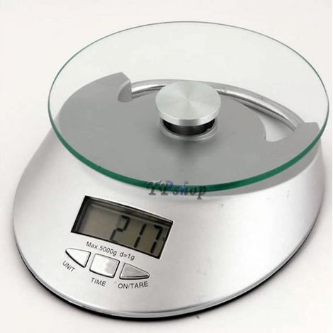 BILANCIA DA CUCINA DIGITALE PRECISIONE DA 1GR A 5KG CON RIPIANO PIATTO IN VETRO