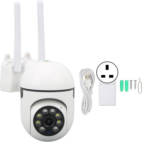 Caméra de surveillance WiFi intelligente sans fil pour intérieur, vision nocturne infrarouge, prise UK, pour domicile. (1/5)