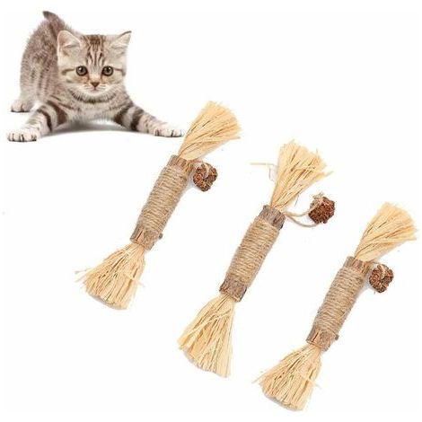 Bâtons Mâcher Chat,Bâtons Catnip Jouet,Jouets à mâcher pour Chat pour Les Soins Dentaires des Chats, Nettoyer Et Prévenir La Mauvaise Haleine(Lot de 3) (1/5)