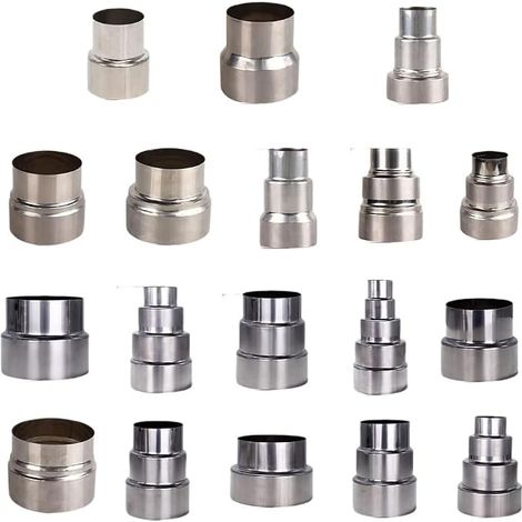Stainless Steel Chimney Casing Reducer, Round Chimney Casing Connection Pipe Reduction Adapter (Ø100mm/Ø60mm) (1/5)