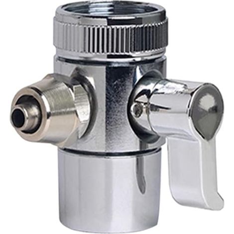 Chrome Faucet Switch Valve 1 Way 5/16 Inch OD for Countertop Water Filter, Water Purifier, RO Reverse Osmosis Filter, Tap-Hose Adapter (1/4)