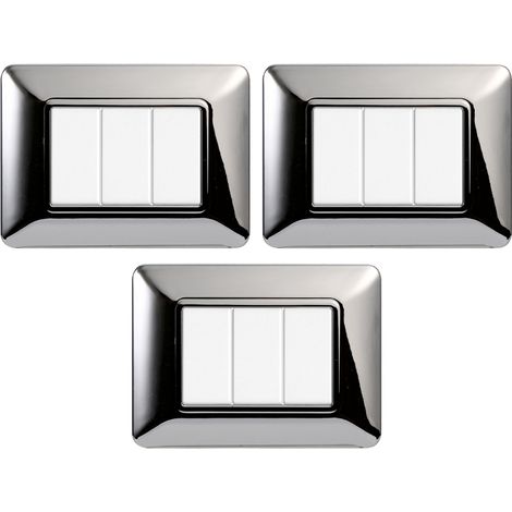 gloca Set 3 Placche Plastica 3P Cromato Lucido Compatibili Matix (1/4)