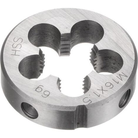 Rundgewindeschneider, metrisches Gewinde M16 x 1,5 (rechtsgängig), Gewindereparaturwerkzeug aus Hochgeschwindigkeitsstahl (HSS).