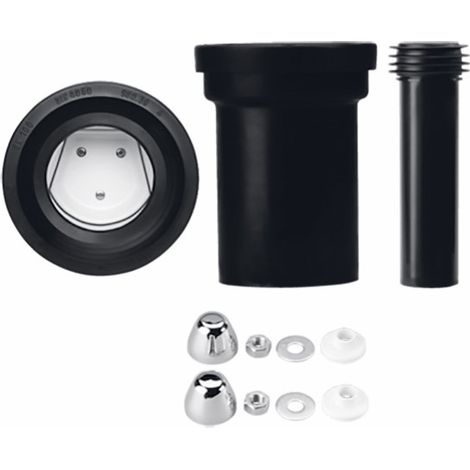 WC-Anschlussset DN 100, 180mm mit Rattensperre,schwarz