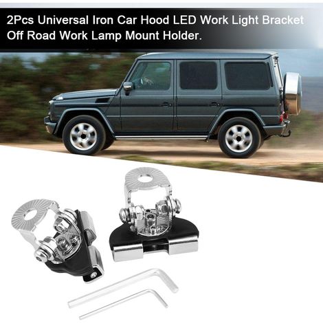 2 Pièces Support Universel pour Feux de Travail LED de Capot de Voiture, Monture pour Lampes Tout Terrain (1/5)