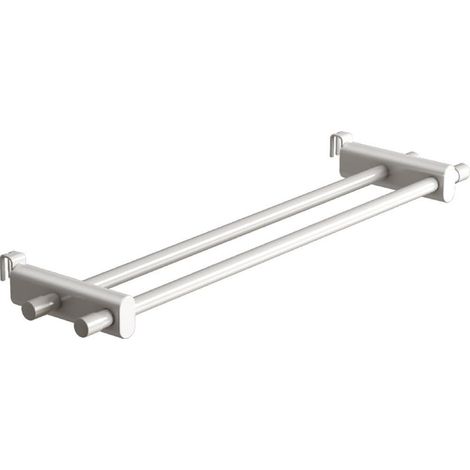 Sèche-serviettes pour radiateurs de 0,3 m à 50 cm en ABS et acier au carbone, porte-serviettes et peignoirs blanc, installation sans perçage (1/5)