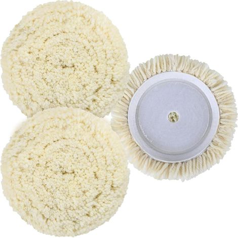 Lot de 3 tampons de polissage en laine de qualité supérieure pour voiture et d'excellents résultats de polissage (1/5)