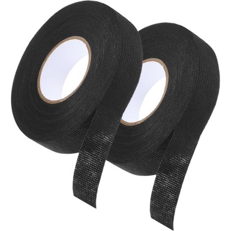 2 Rouleaux Ruban Textile Noir en Polyester Non Tissé, 2 Rouleaux, Ruban Adhésif pour Harnais Amortissement de Bruit Environnement Automobile (1/5)