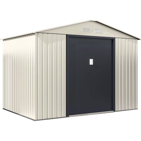 Casetta da giardino in metallo "Nebraska" - 5,30 m² - Beige/Grigio antracite (1/5)