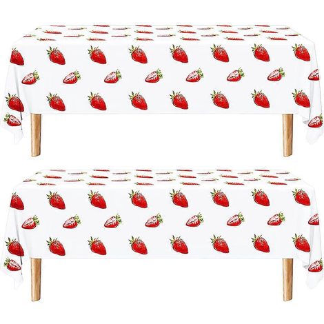 Nappe jetable pour fête (2 pièces) - Rectangulaire - Thème fruits - Idéale pour un anniversaire. (1/5)