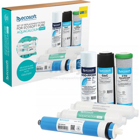 Ecosoft Pure Aquacalcium Menta. Set di 5 cartucce + membrana. CHV6PUREMAC