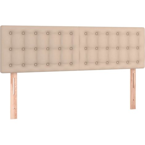 Cabecero con LED cuero sintético color capuchino 144x5x78/88 cm vidaXL