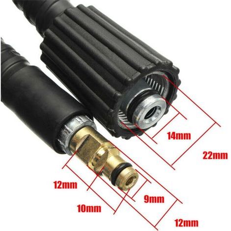 Tuyau d'Extension pour Nettoyeur Haute Pression - Tuyau de Rechange de 10 m - Ancien Modèle Adaptateur M22x10 mm - Accessoires pour Karcher K2 K3 K4 K5 K6 K7 Home Series (1/3)