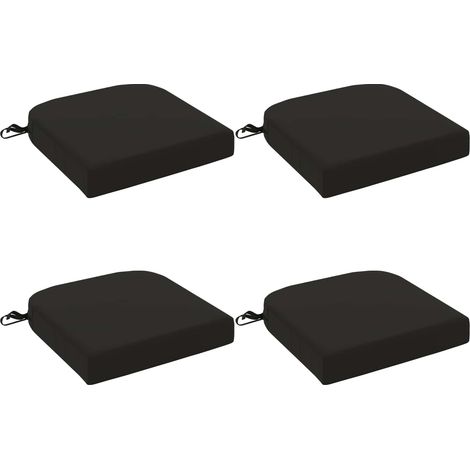 Cojines de asiento de 4 piezas SOEST 4 pcs 100% Poliéster Negro vidaXL