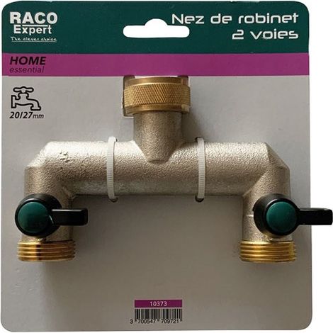 Pomello di rubinetto in ottone a 2 vie larghe 20 x 27 mm - Raco Expert
