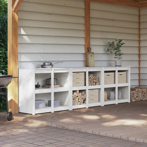 vidaXL Meuble de cuisine d'extérieur MEPPEL 3 pc Blanc (1/5)