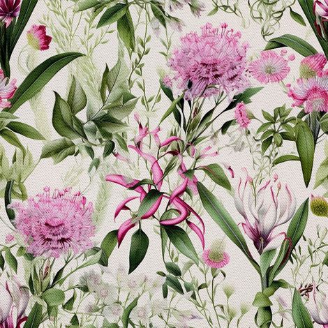 Tissu d'ameublement extérieur Oxford - Motif floral I DX5102 (1/5)