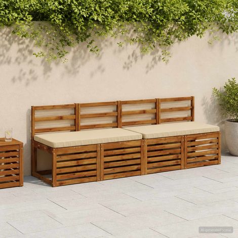 vidaXL Cojín para banco de 1 pieza VUGHT 100% Poliéster Beige (1/5)