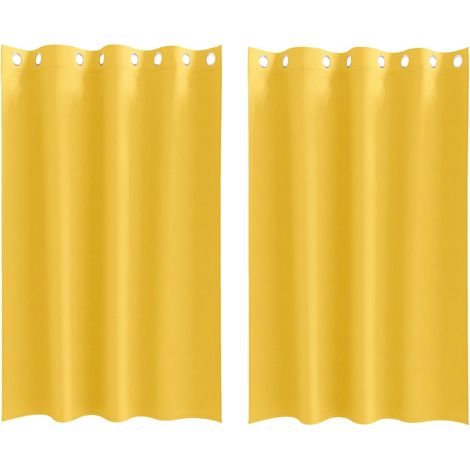 Maison Exclusive - Verdunkelungs-Vorhänge mit Ringen 2 pcs Senfge