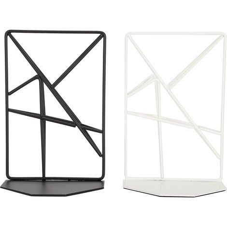 2 Stück dekorative Buchstützen mit geometrischem Design für Büro und Zuhause (1/5)