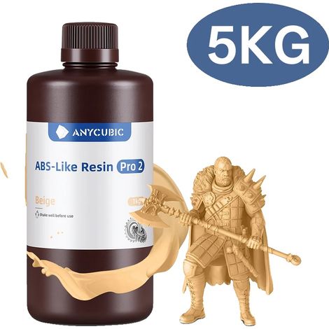 Resina 3D, polimerizzazione UV rapida, alta precisione, ABS Pro2 Beige - 5 kg (1/2)