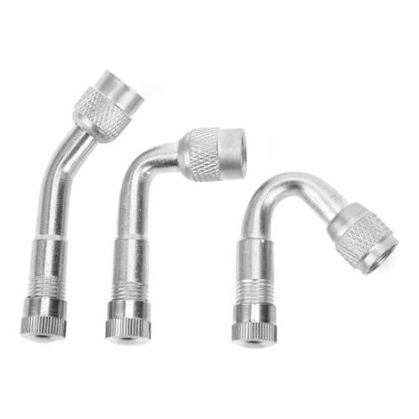 BUNTHAUS Rallonge de Valve de pneu en laiton, adaptateur d'extension de tige de Valve 90 ° 135 ° 45 ° pour voiture moto véloargent (1/5)