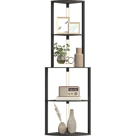 Eckstehlampe für das Wohnzimmer mit 4 Ablagen, dimmbar, 55,5 x 39,5 x 163 cm, schwarz