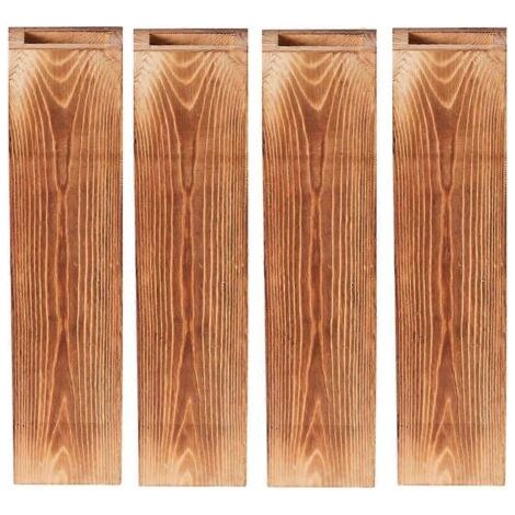 Lot de 4 jardinières murales pour plantes d'intérieur, décoration murale en bois-- (1/5)