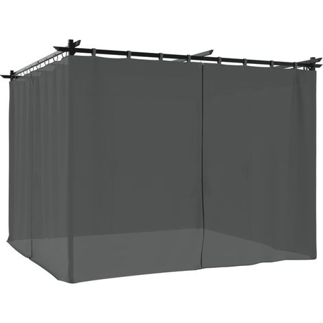 Gazebo with Curtains Anthracite 3x3 m Steel vidaXL (1/5)