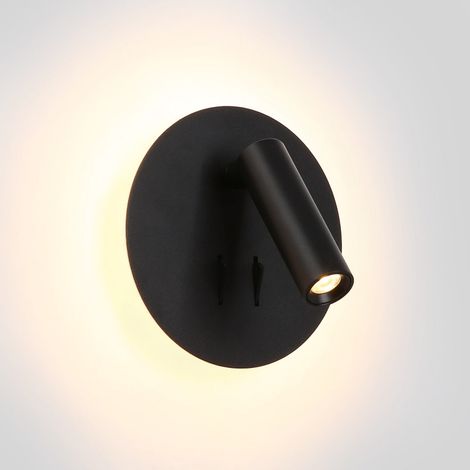 ALPINALUZ Aplique de Luz Moderno Diseño con Foco Lectura y Luz Ambiental Aluminio Blanco Doble Luz con Interruptor 3W+6W LED Chip Cree Luz C'alida 3000K (1/5)