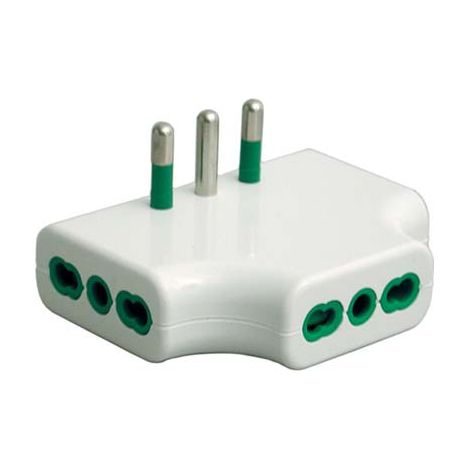 ADATTATORE TRIPLO RIBASSATO 16A-16A FME - BIANCO 2P+T- 2 pezzi