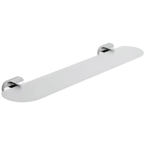 Étagère salle de bain 60 cm en verre satiné et métal fixation murale mod. Louise (1/2)