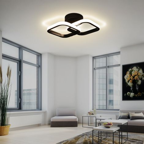 Ortviai Applique LED plafonnier carré 3 couleurs (froid/chaleureux/neutre) pour couloir, chambre, salon, balcon – 22 W, 110-240 V (1/4)