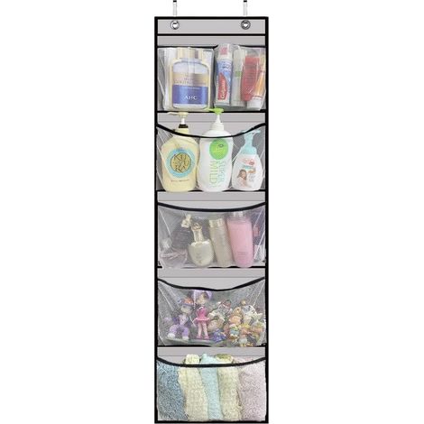 Estante colgante，organizador colgante con 5 bolsillos de malla y 8 correas de velcro，armario de almacenamiento colgante，habitación infantil