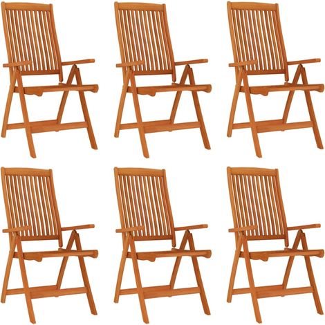 Maison Exclusive - Sedie da Giardino Pieghevoli 6pz in Legno Massello di Eucalipto
