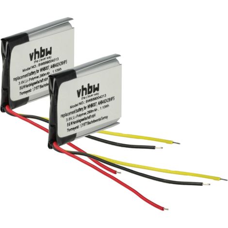 vhbw 2x batteria compatibile con Jabra Engage 75, 65 auricolari cuffie wireless (290mAh, 3,8V, Li-Ion)